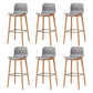 Modern Wood Barstool Simple Low Back Indoor Tall Stool with Plastic Seat Grey 6 Piece Set Bar Stool(30"H) Clearhalo 'Bar Furniture' 'Bar Stools' 'bar_stools' 'furn' 'furn_bar_stools' 'Furniture' 'furniture_bar_stools' 'Kitchen & Dining Furniture' 5080873