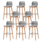 Modern Wood Barstool Simple Low Back Indoor Tall Stool with Plastic Seat Grey 8 Piece Set Bar Stool(30"H) Clearhalo 'Bar Furniture' 'Bar Stools' 'bar_stools' 'furn' 'furn_bar_stools' 'Furniture' 'furniture_bar_stools' 'Kitchen & Dining Furniture' 5080874