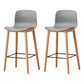Modern Wood Barstool Simple Low Back Indoor Tall Stool with Plastic Seat Grey 2 Piece Set Counter Stool(26"H) Clearhalo 'Bar Furniture' 'Bar Stools' 'bar_stools' 'furn' 'furn_bar_stools' 'Furniture' 'furniture_bar_stools' 'Kitchen & Dining Furniture' 5080875