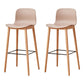 Modern Wood Barstool Simple Low Back Indoor Tall Stool with Plastic Seat Khaki 2 Piece Set Bar Stool(30"H) Clearhalo 'Bar Furniture' 'Bar Stools' 'bar_stools' 'furn' 'furn_bar_stools' 'Furniture' 'furniture_bar_stools' 'Kitchen & Dining Furniture' 5080879