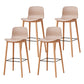 Modern Wood Barstool Simple Low Back Indoor Tall Stool with Plastic Seat Khaki 4 Piece Set Bar Stool(30"H) Clearhalo 'Bar Furniture' 'Bar Stools' 'bar_stools' 'furn' 'furn_bar_stools' 'Furniture' 'furniture_bar_stools' 'Kitchen & Dining Furniture' 5080880