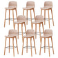 Modern Wood Barstool Simple Low Back Indoor Tall Stool with Plastic Seat Khaki 8 Piece Set Bar Stool(30"H) Clearhalo 'Bar Furniture' 'Bar Stools' 'bar_stools' 'furn' 'furn_bar_stools' 'Furniture' 'furniture_bar_stools' 'Kitchen & Dining Furniture' 5080882