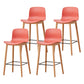 Modern Wood Barstool Simple Low Back Indoor Tall Stool with Plastic Seat Red 4 Piece Set Counter Stool(26"H) Clearhalo 'Bar Furniture' 'Bar Stools' 'bar_stools' 'furn' 'furn_bar_stools' 'Furniture' 'furniture_bar_stools' 'Kitchen & Dining Furniture' 5080884