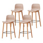 Modern Wood Barstool Simple Low Back Indoor Tall Stool with Plastic Seat Khaki 4 Piece Set Counter Stool(26"H) Clearhalo 'Bar Furniture' 'Bar Stools' 'bar_stools' 'furn' 'furn_bar_stools' 'Furniture' 'furniture_bar_stools' 'Kitchen & Dining Furniture' 5080888