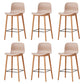 Modern Wood Barstool Simple Low Back Indoor Tall Stool with Plastic Seat Khaki 6 Piece Set Counter Stool(26"H) Clearhalo 'Bar Furniture' 'Bar Stools' 'bar_stools' 'furn' 'furn_bar_stools' 'Furniture' 'furniture_bar_stools' 'Kitchen & Dining Furniture' 5080889