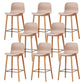 Modern Wood Barstool Simple Low Back Indoor Tall Stool with Plastic Seat Khaki 8 Piece Set Counter Stool(26"H) Clearhalo 'Bar Furniture' 'Bar Stools' 'bar_stools' 'furn' 'furn_bar_stools' 'Furniture' 'furniture_bar_stools' 'Kitchen & Dining Furniture' 5080890