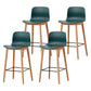 Modern Wood Barstool Simple Low Back Indoor Tall Stool with Plastic Seat Green 4 Piece Set Counter Stool(26"H) Clearhalo 'Bar Furniture' 'Bar Stools' 'bar_stools' 'furn' 'furn_bar_stools' 'Furniture' 'furniture_bar_stools' 'Kitchen & Dining Furniture' 5080892