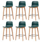 Modern Wood Barstool Simple Low Back Indoor Tall Stool with Plastic Seat Green 6 Piece Set Counter Stool(26"H) Clearhalo 'Bar Furniture' 'Bar Stools' 'bar_stools' 'furn' 'furn_bar_stools' 'Furniture' 'furniture_bar_stools' 'Kitchen & Dining Furniture' 5080893