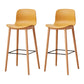 Modern Wood Barstool Simple Low Back Indoor Tall Stool with Plastic Seat Yellow 2 Piece Set Bar Stool(30"H) Clearhalo 'Bar Furniture' 'Bar Stools' 'bar_stools' 'furn' 'furn_bar_stools' 'Furniture' 'furniture_bar_stools' 'Kitchen & Dining Furniture' 5080895