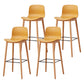 Modern Wood Barstool Simple Low Back Indoor Tall Stool with Plastic Seat Yellow 4 Piece Set Bar Stool(30"H) Clearhalo 'Bar Furniture' 'Bar Stools' 'bar_stools' 'furn' 'furn_bar_stools' 'Furniture' 'furniture_bar_stools' 'Kitchen & Dining Furniture' 5080896