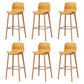 Modern Wood Barstool Simple Low Back Indoor Tall Stool with Plastic Seat Yellow 6 Piece Set Bar Stool(30"H) Clearhalo 'Bar Furniture' 'Bar Stools' 'bar_stools' 'furn' 'furn_bar_stools' 'Furniture' 'furniture_bar_stools' 'Kitchen & Dining Furniture' 5080897