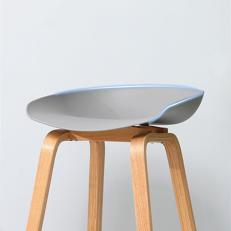 30-inch Modern Beech Wood Barstool Simple Backless Indoor Tall Stool with Plastic Seat Clearhalo 'Bar Furniture' 'Bar Stools' 'bar_stools' 'furn' 'furn_bar_stools' 'Furniture' 'furniture_bar_stools' 'Kitchen & Dining Furniture' 5080908