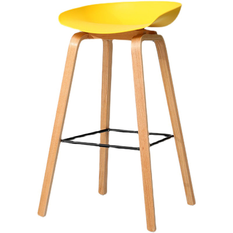 30-inch Modern Beech Wood Barstool Simple Backless Indoor Tall Stool with Plastic Seat Clearhalo 'Bar Furniture' 'Bar Stools' 'bar_stools' 'furn' 'furn_bar_stools' 'Furniture' 'furniture_bar_stools' 'Kitchen & Dining Furniture' 5080913