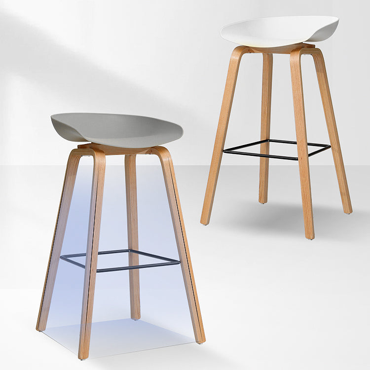 30-inch Modern Beech Wood Barstool Simple Backless Indoor Tall Stool with Plastic Seat Clearhalo 'Bar Furniture' 'Bar Stools' 'bar_stools' 'furn' 'furn_bar_stools' 'Furniture' 'furniture_bar_stools' 'Kitchen & Dining Furniture' 5080917