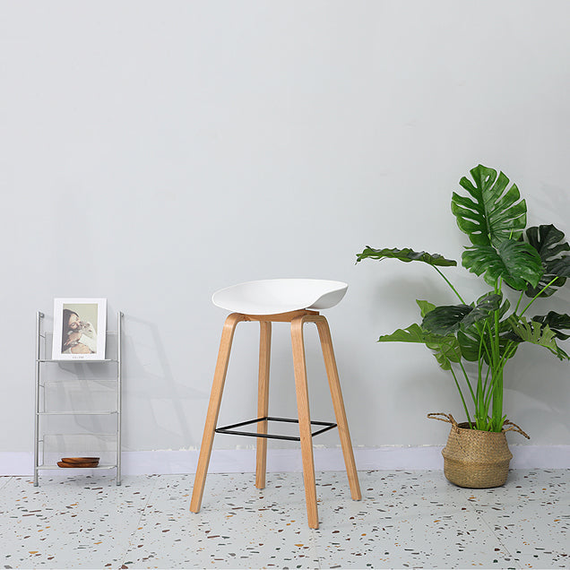 30-inch Modern Beech Wood Barstool Simple Backless Indoor Tall Stool with Plastic Seat Clearhalo 'Bar Furniture' 'Bar Stools' 'bar_stools' 'furn' 'furn_bar_stools' 'Furniture' 'furniture_bar_stools' 'Kitchen & Dining Furniture' 5080921
