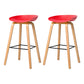 30-inch Modern Beech Wood Barstool Simple Backless Indoor Tall Stool with Plastic Seat Red 2 Piece Set Clearhalo 'Bar Furniture' 'Bar Stools' 'bar_stools' 'furn' 'furn_bar_stools' 'Furniture' 'furniture_bar_stools' 'Kitchen & Dining Furniture' 5080924