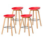 30-inch Modern Beech Wood Barstool Simple Backless Indoor Tall Stool with Plastic Seat Red 4 Piece Set Clearhalo 'Bar Furniture' 'Bar Stools' 'bar_stools' 'furn' 'furn_bar_stools' 'Furniture' 'furniture_bar_stools' 'Kitchen & Dining Furniture' 5080926