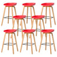 30-inch Modern Beech Wood Barstool Simple Backless Indoor Tall Stool with Plastic Seat Red 8 Piece Set Clearhalo 'Bar Furniture' 'Bar Stools' 'bar_stools' 'furn' 'furn_bar_stools' 'Furniture' 'furniture_bar_stools' 'Kitchen & Dining Furniture' 5080929