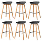 30-inch Modern Beech Wood Barstool Simple Backless Indoor Tall Stool with Plastic Seat Black 6 Piece Set Clearhalo 'Bar Furniture' 'Bar Stools' 'bar_stools' 'furn' 'furn_bar_stools' 'Furniture' 'furniture_bar_stools' 'Kitchen & Dining Furniture' 5080932