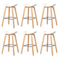 30-inch Modern Beech Wood Barstool Simple Backless Indoor Tall Stool with Plastic Seat White 6 Piece Set Clearhalo 'Bar Furniture' 'Bar Stools' 'bar_stools' 'furn' 'furn_bar_stools' 'Furniture' 'furniture_bar_stools' 'Kitchen & Dining Furniture' 5080936