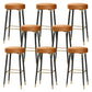 Glam Black Iron Barstool Simple Backless Indoor Tall Stool with Leather Seat Orange 8 Piece Set Clearhalo 'Bar Furniture' 'Bar Stools' 'bar_stools' 'furn' 'furn_bar_stools' 'Furniture' 'furniture_bar_stools' 'Kitchen & Dining Furniture' 5080947