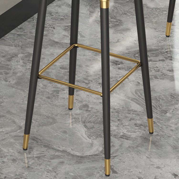 Glam Black Iron Barstool Simple Backless Indoor Tall Stool with Leather Seat Clearhalo 'Bar Furniture' 'Bar Stools' 'bar_stools' 'furn' 'furn_bar_stools' 'Furniture' 'furniture_bar_stools' 'Kitchen & Dining Furniture' 5080949