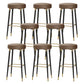 Glam Black Iron Barstool Simple Backless Indoor Tall Stool with Leather Seat Dark Coffee 8 Piece Set Clearhalo 'Bar Furniture' 'Bar Stools' 'bar_stools' 'furn' 'furn_bar_stools' 'Furniture' 'furniture_bar_stools' 'Kitchen & Dining Furniture' 5080956