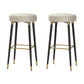 Glam Black Iron Barstool Simple Backless Indoor Tall Stool with Leather Seat Off-White 2 Piece Set Clearhalo 'Bar Furniture' 'Bar Stools' 'bar_stools' 'furn' 'furn_bar_stools' 'Furniture' 'furniture_bar_stools' 'Kitchen & Dining Furniture' 5080958
