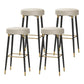 Glam Black Iron Barstool Simple Backless Indoor Tall Stool with Leather Seat Off-White 4 Piece Set Clearhalo 'Bar Furniture' 'Bar Stools' 'bar_stools' 'furn' 'furn_bar_stools' 'Furniture' 'furniture_bar_stools' 'Kitchen & Dining Furniture' 5080959