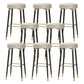 Glam Black Iron Barstool Simple Backless Indoor Tall Stool with Leather Seat Off-White 8 Piece Set Clearhalo 'Bar Furniture' 'Bar Stools' 'bar_stools' 'furn' 'furn_bar_stools' 'Furniture' 'furniture_bar_stools' 'Kitchen & Dining Furniture' 5080963