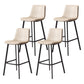 30-inch Glam Iron Barstool Distressed Low Back Indoor Tall Stool with Leather Seat Black White 4 Piece Set Clearhalo 'Bar Furniture' 'Bar Stools' 'bar_stools' 'furn' 'furn_bar_stools' 'Furniture' 'furniture_bar_stools' 'Kitchen & Dining Furniture' 5080969
