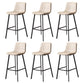 30-inch Glam Iron Barstool Distressed Low Back Indoor Tall Stool with Leather Seat Black White 6 Piece Set Clearhalo 'Bar Furniture' 'Bar Stools' 'bar_stools' 'furn' 'furn_bar_stools' 'Furniture' 'furniture_bar_stools' 'Kitchen & Dining Furniture' 5080971