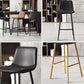 30-inch Glam Iron Barstool Distressed Low Back Indoor Tall Stool with Leather Seat Clearhalo 'Bar Furniture' 'Bar Stools' 'bar_stools' 'furn' 'furn_bar_stools' 'Furniture' 'furniture_bar_stools' 'Kitchen & Dining Furniture' 5080975