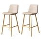 30-inch Glam Iron Barstool Distressed Low Back Indoor Tall Stool with Leather Seat Gold White 2 Piece Set Clearhalo 'Bar Furniture' 'Bar Stools' 'bar_stools' 'furn' 'furn_bar_stools' 'Furniture' 'furniture_bar_stools' 'Kitchen & Dining Furniture' 5080977