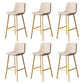 30-inch Glam Iron Barstool Distressed Low Back Indoor Tall Stool with Leather Seat Gold White 6 Piece Set Clearhalo 'Bar Furniture' 'Bar Stools' 'bar_stools' 'furn' 'furn_bar_stools' 'Furniture' 'furniture_bar_stools' 'Kitchen & Dining Furniture' 5080979