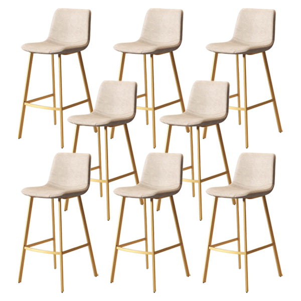 30-inch Glam Iron Barstool Distressed Low Back Indoor Tall Stool with Leather Seat Gold White 8 Piece Set Clearhalo 'Bar Furniture' 'Bar Stools' 'bar_stools' 'furn' 'furn_bar_stools' 'Furniture' 'furniture_bar_stools' 'Kitchen & Dining Furniture' 5080980