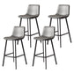 30-inch Glam Iron Barstool Distressed Low Back Indoor Tall Stool with Leather Seat Black Gray 4 Piece Set Clearhalo 'Bar Furniture' 'Bar Stools' 'bar_stools' 'furn' 'furn_bar_stools' 'Furniture' 'furniture_bar_stools' 'Kitchen & Dining Furniture' 5080990