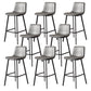 30-inch Glam Iron Barstool Distressed Low Back Indoor Tall Stool with Leather Seat Black Gray 8 Piece Set Clearhalo 'Bar Furniture' 'Bar Stools' 'bar_stools' 'furn' 'furn_bar_stools' 'Furniture' 'furniture_bar_stools' 'Kitchen & Dining Furniture' 5080992