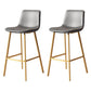 30-inch Glam Iron Barstool Distressed Low Back Indoor Tall Stool with Leather Seat Gold Gray 2 Piece Set Clearhalo 'Bar Furniture' 'Bar Stools' 'bar_stools' 'furn' 'furn_bar_stools' 'Furniture' 'furniture_bar_stools' 'Kitchen & Dining Furniture' 5080993