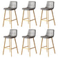 30-inch Glam Iron Barstool Distressed Low Back Indoor Tall Stool with Leather Seat Gold Gray 6 Piece Set Clearhalo 'Bar Furniture' 'Bar Stools' 'bar_stools' 'furn' 'furn_bar_stools' 'Furniture' 'furniture_bar_stools' 'Kitchen & Dining Furniture' 5080995