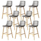 30-inch Glam Iron Barstool Distressed Low Back Indoor Tall Stool with Leather Seat Gold Gray 8 Piece Set Clearhalo 'Bar Furniture' 'Bar Stools' 'bar_stools' 'furn' 'furn_bar_stools' 'Furniture' 'furniture_bar_stools' 'Kitchen & Dining Furniture' 5080996