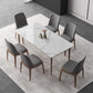 Modern Sintered Stone Top Dining Set Rectangle 1/2/3/4/7 Pieces Dining Room Table Set 7 Pieces: Table, 6 Chairs Clearhalo 'Dining Room Sets' 'Dining Tables & Seating' 'dining_room_set' 'furn' 'furn_dining_room_set' 'Furniture' 'furniture_dining_room_set' 'Kitchen & Dining Furniture' 5081007