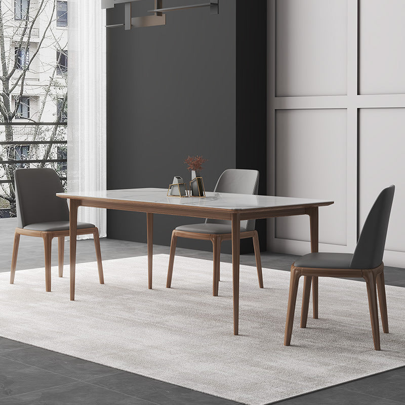 Modern Sintered Stone Top Dining Set Rectangle 1/2/3/4/7 Pieces Dining Room Table Set 4 Pieces: Table, 3 Chairs Clearhalo 'Dining Room Sets' 'Dining Tables & Seating' 'dining_room_set' 'furn' 'furn_dining_room_set' 'Furniture' 'furniture_dining_room_set' 'Kitchen & Dining Furniture' 5081011