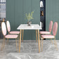 Glam Iron Dining Table Set 1/2/5 Pieces Dinette Set with Rectangle Sintered Stone Top Clearhalo 'Dining Room Sets' 'Dining Tables & Seating' 'dining_room_set' 'furn' 'furn_dining_room_set' 'Furniture' 'furniture_dining_room_set' 'Kitchen & Dining Furniture' 5081026