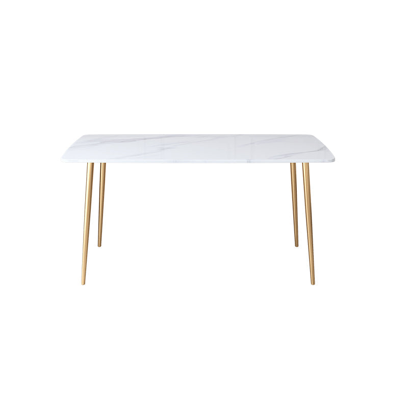 Glam Iron Dining Table Set 1/2/5 Pieces Dinette Set with Rectangle Sintered Stone Top Clearhalo 'Dining Room Sets' 'Dining Tables & Seating' 'dining_room_set' 'furn' 'furn_dining_room_set' 'Furniture' 'furniture_dining_room_set' 'Kitchen & Dining Furniture' 5081029