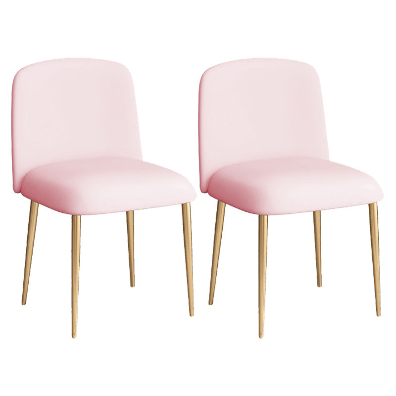 Glam Iron Dining Table Set 1/2/5 Pieces Dinette Set with Rectangle Sintered Stone Top 2 Light Pink Chairs Clearhalo 'Dining Room Sets' 'Dining Tables & Seating' 'dining_room_set' 'furn' 'furn_dining_room_set' 'Furniture' 'furniture_dining_room_set' 'Kitchen & Dining Furniture' 5081035