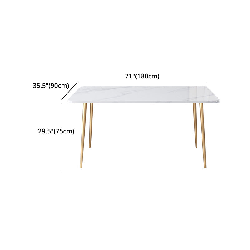Glam Iron Dining Table Set 1/2/5 Pieces Dinette Set with Rectangle Sintered Stone Top Clearhalo 'Dining Room Sets' 'Dining Tables & Seating' 'dining_room_set' 'furn' 'furn_dining_room_set' 'Furniture' 'furniture_dining_room_set' 'Kitchen & Dining Furniture' 5081045