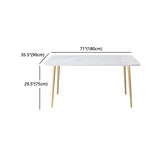 Glam Iron Dining Table Set 1/2/5 Pieces Dinette Set with Rectangle Sintered Stone Top Clearhalo 'Dining Room Sets' 'Dining Tables & Seating' 'dining_room_set' 'furn' 'furn_dining_room_set' 'Furniture' 'furniture_dining_room_set' 'Kitchen & Dining Furniture' 5081045