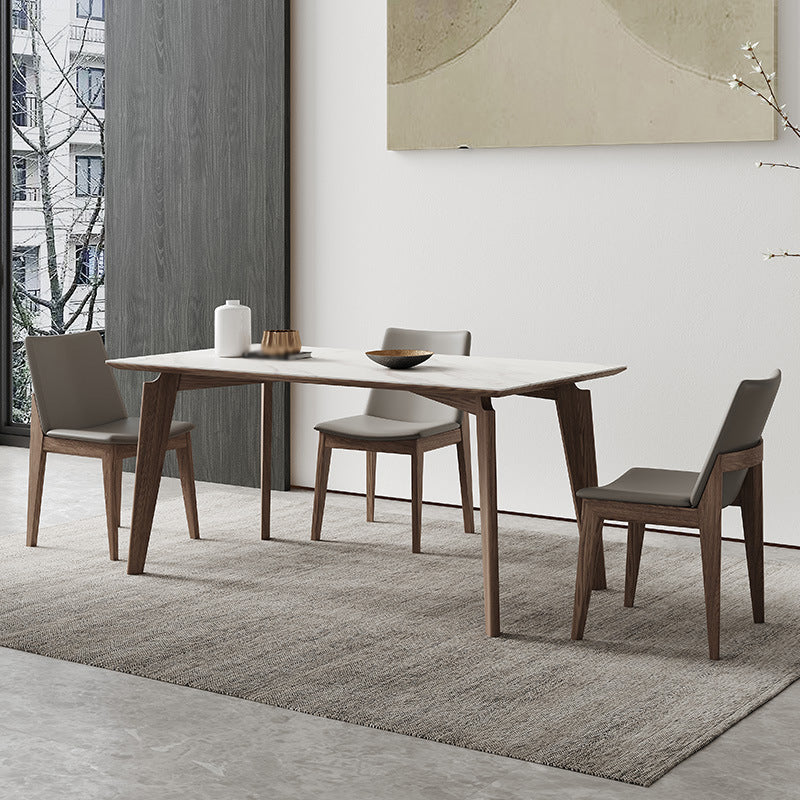 Modern Sintered Stone Top Dining Set Rectangle 1/2/4/5/7 Pieces Dining Room Table Set 4 Pieces: Table, 3 Chairs Clearhalo 'Dining Room Sets' 'Dining Tables & Seating' 'dining_room_set' 'furn' 'furn_dining_room_set' 'Furniture' 'furniture_dining_room_set' 'Kitchen & Dining Furniture' 5081053