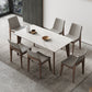 Modern Sintered Stone Top Dining Set Rectangle 1/2/4/5/7 Pieces Dining Room Table Set 7 Pieces: Table, 6 Chairs Clearhalo 'Dining Room Sets' 'Dining Tables & Seating' 'dining_room_set' 'furn' 'furn_dining_room_set' 'Furniture' 'furniture_dining_room_set' 'Kitchen & Dining Furniture' 5081054